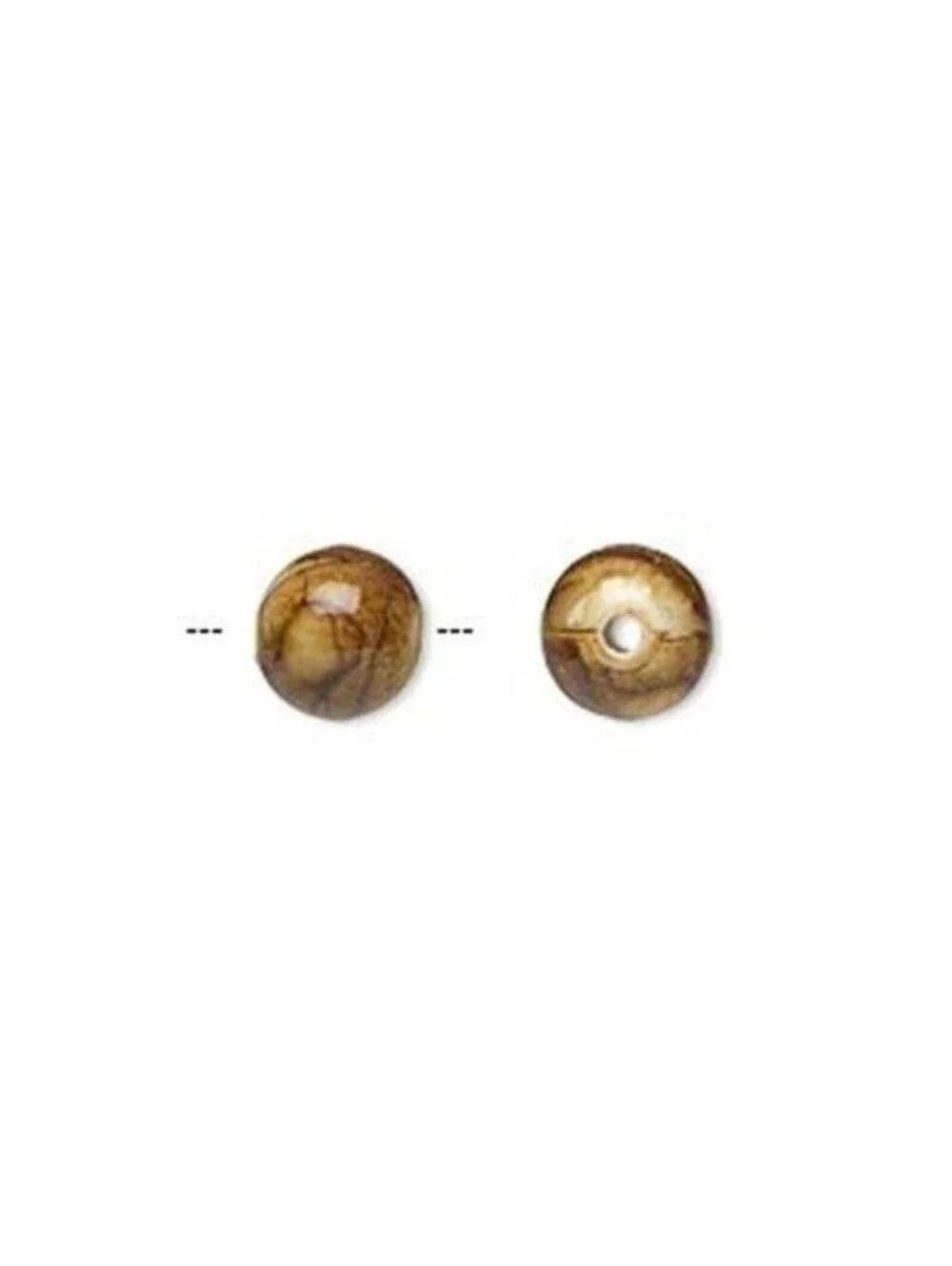 Bulk Lot Artsy Watercolor Brown Mottled Pattern 8mm Round Beads 100 pcs